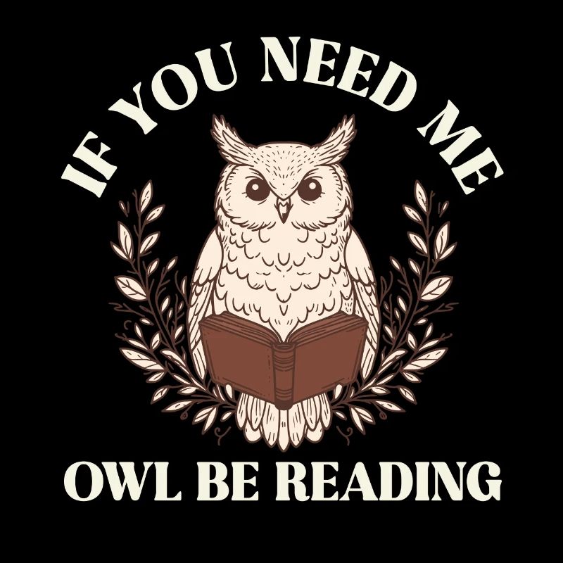 If you're looking for me, owl with book