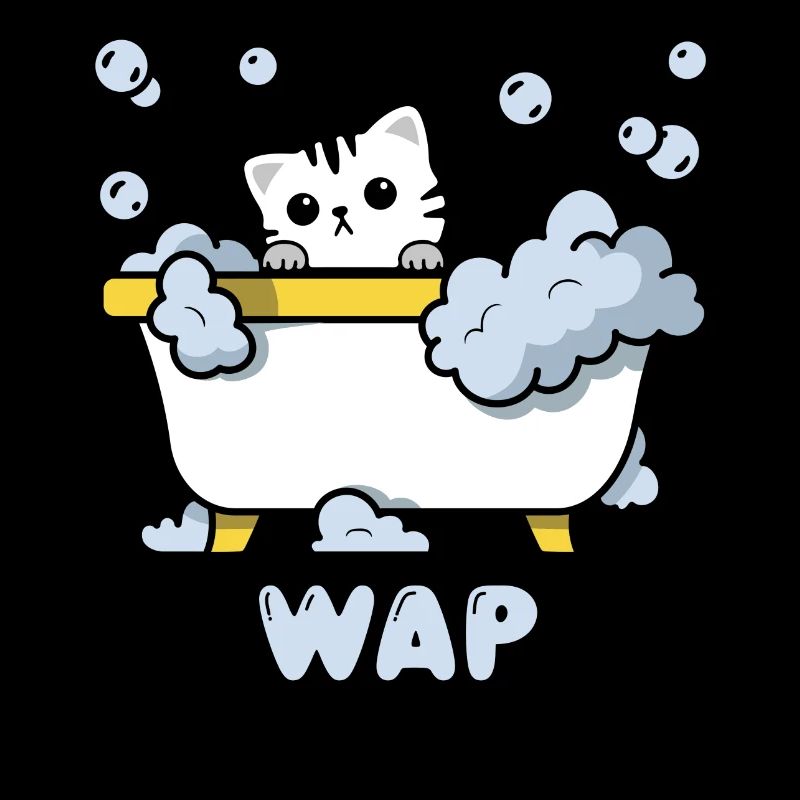 Joli motif de chat dans la baignoire