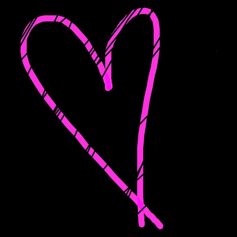 Rosa Herz mit Einschnitten Geschenkidee pink