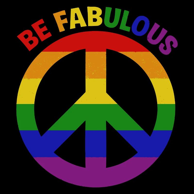 Lebendiges Regenbogen-Friedenszeichen "Be Fabulous"