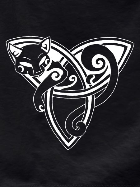 The Celtic Cat Rests (White)