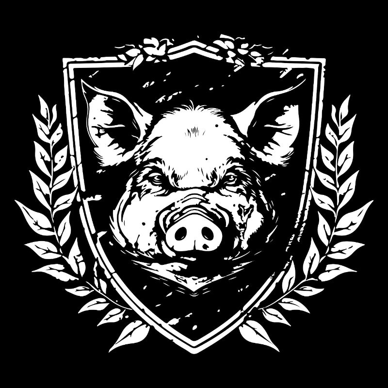 Blason : emblème du sanglier sauvage