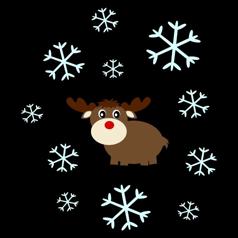 Rennes dans la neige Elk Flocon de neige Noël