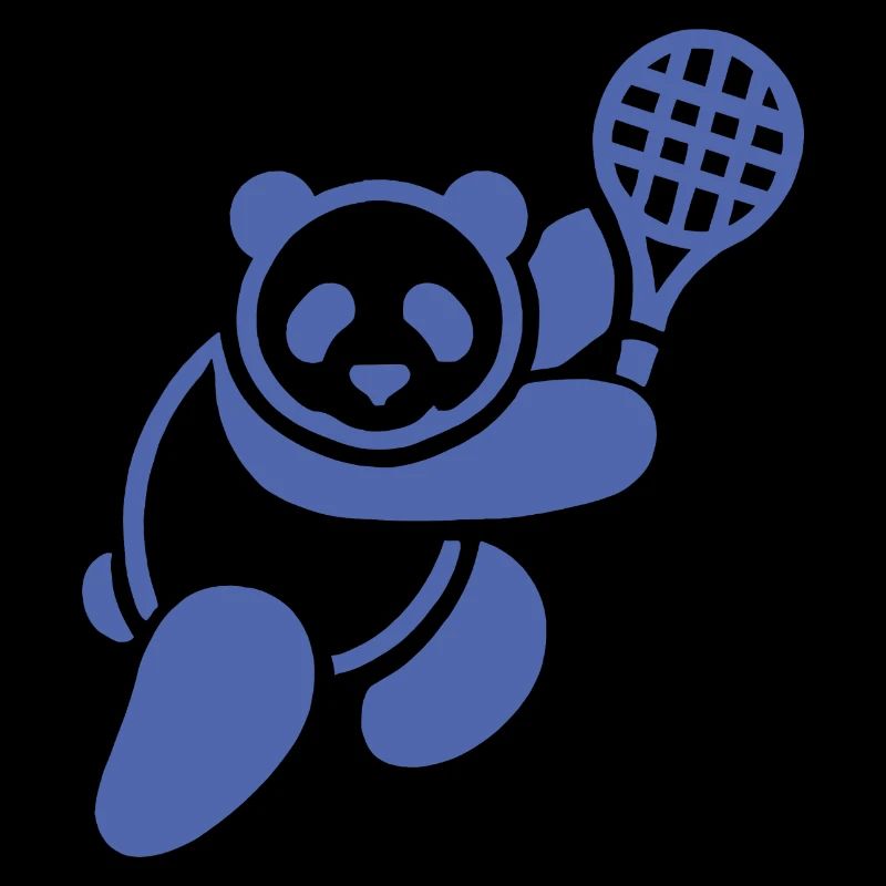 Minimalist Panda Bear Tennis Player