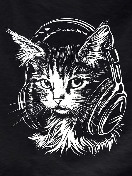 Cat Headset Music DJ
