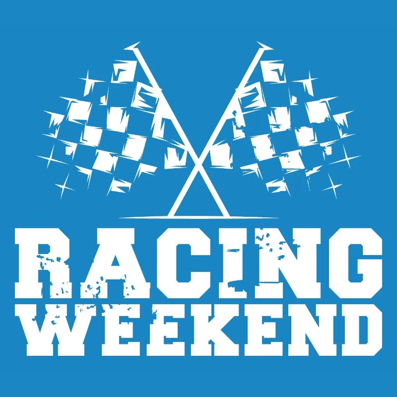 Voitures de week-end de course Symbole de course Drapeau