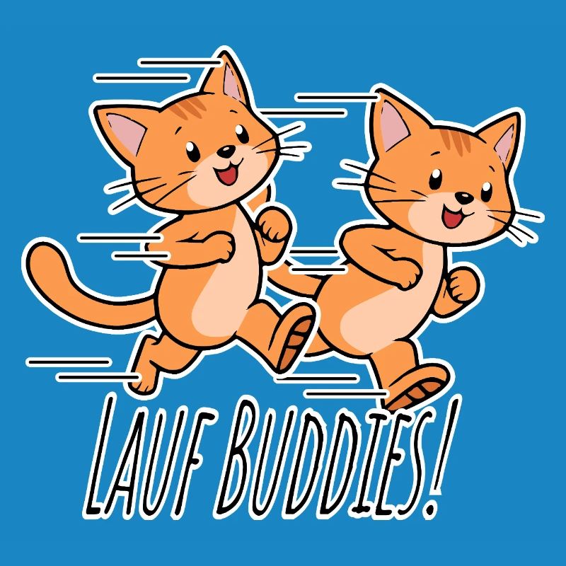 Courez, les amis ! Équipe de course de chats mignonne !