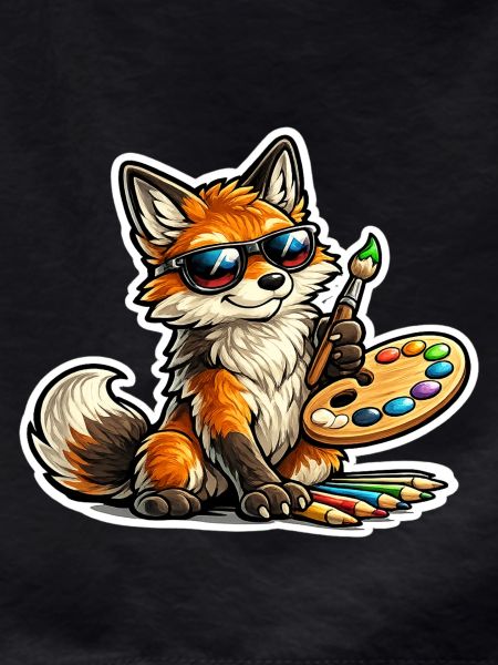 Naughty Fox Painter with Palette