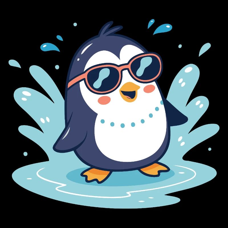 Pinguin-Sonnenspritzer in Gläsern