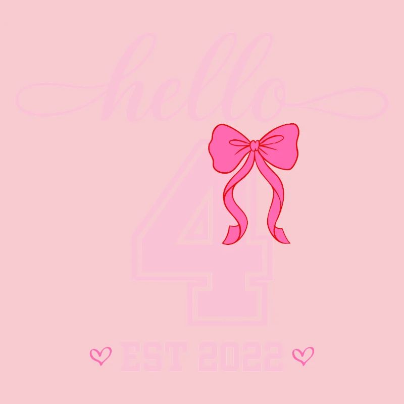 Hello 4 Est 2022 Mädchen Geburtstag Design