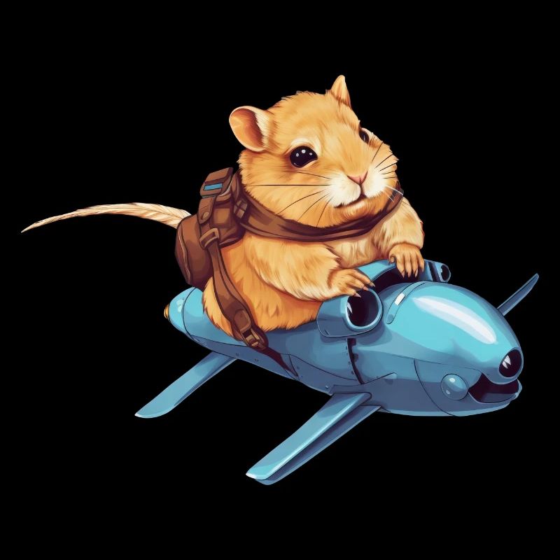 Hamster sur Rocket - Funny Space Design