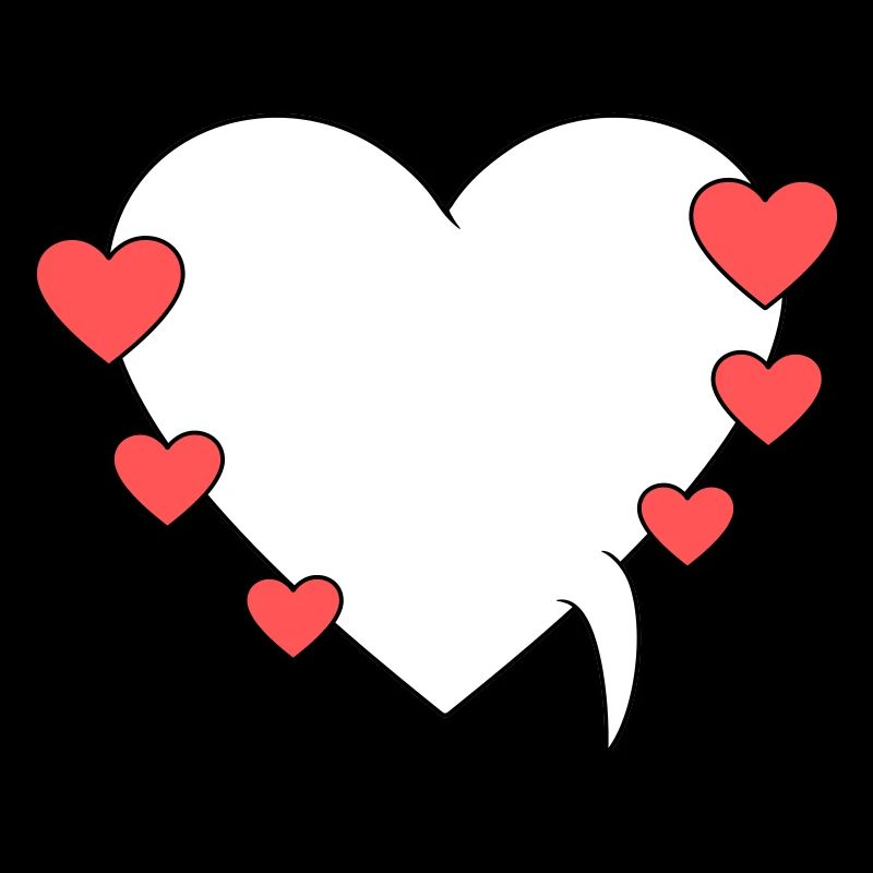 Speech bubble with hearts