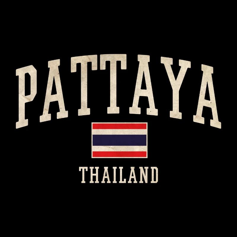 Pattaya Thaïlande Écriture Vintage