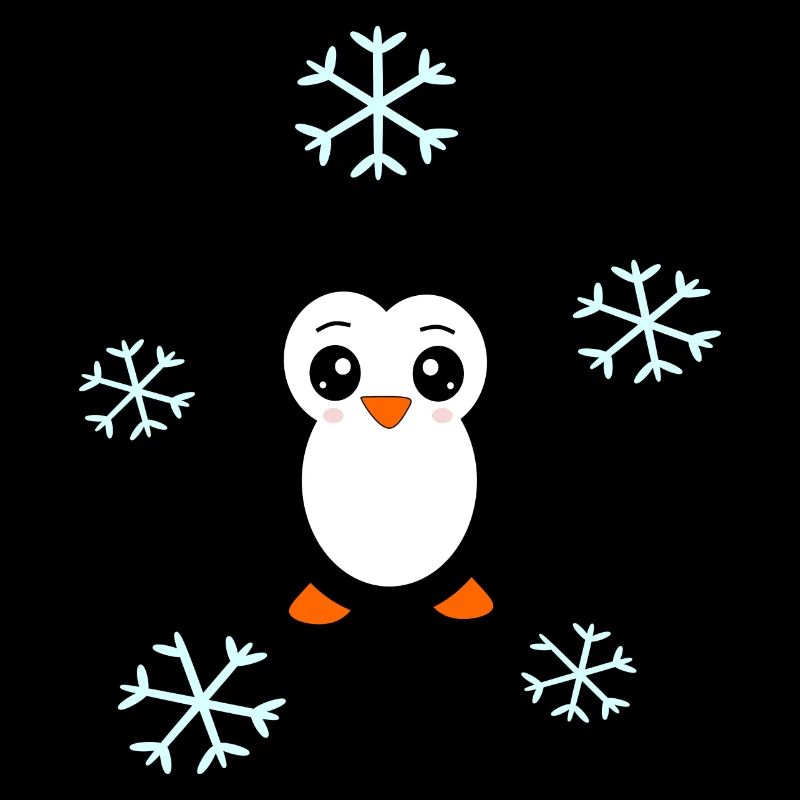 Pingouin dans la neige Flocon de neige Noël