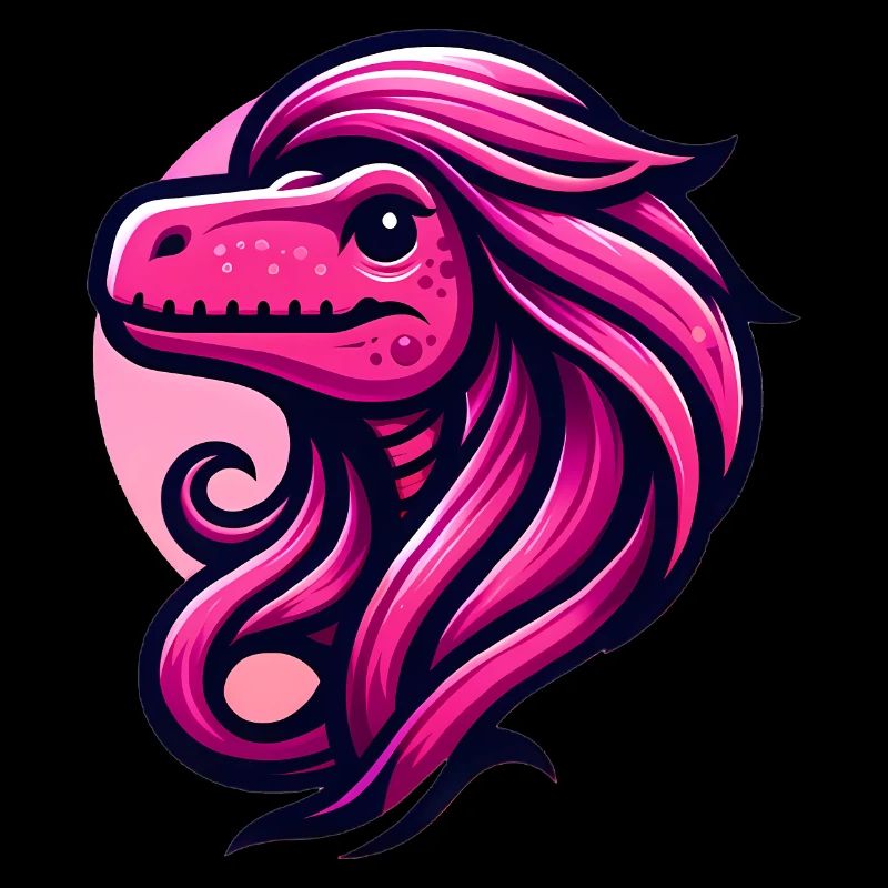 Dino Diva mit rosa Glam Haar