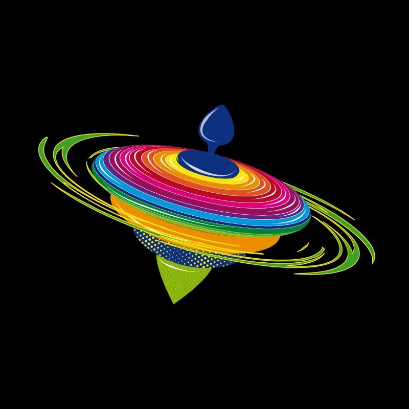 farbenfroher rotierender Kreisel