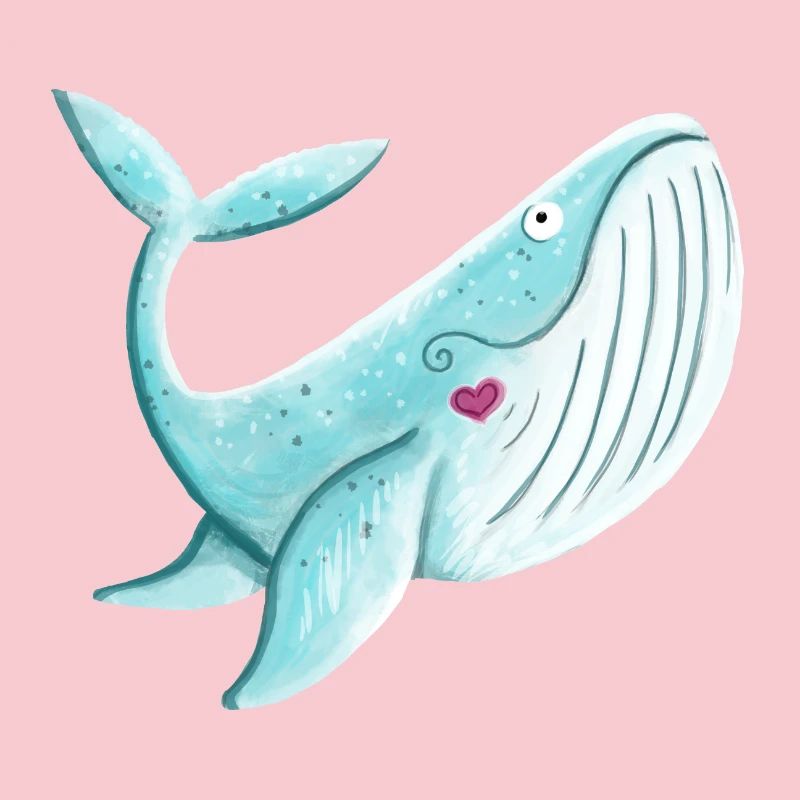 Whale with Heart I Humpback Whale Gift Comic