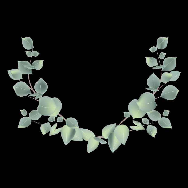 branches d'eucalyptus délicates comme une demi-couronne