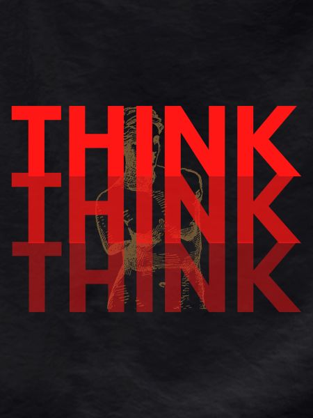 Red Think Overlay-Typografie