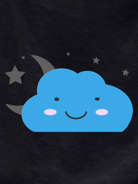 Kawaii cloud and starry sky