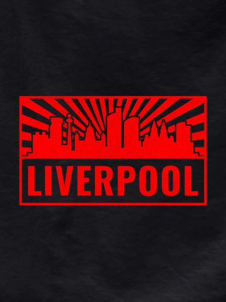 Liverpool Skyline in Red Rays