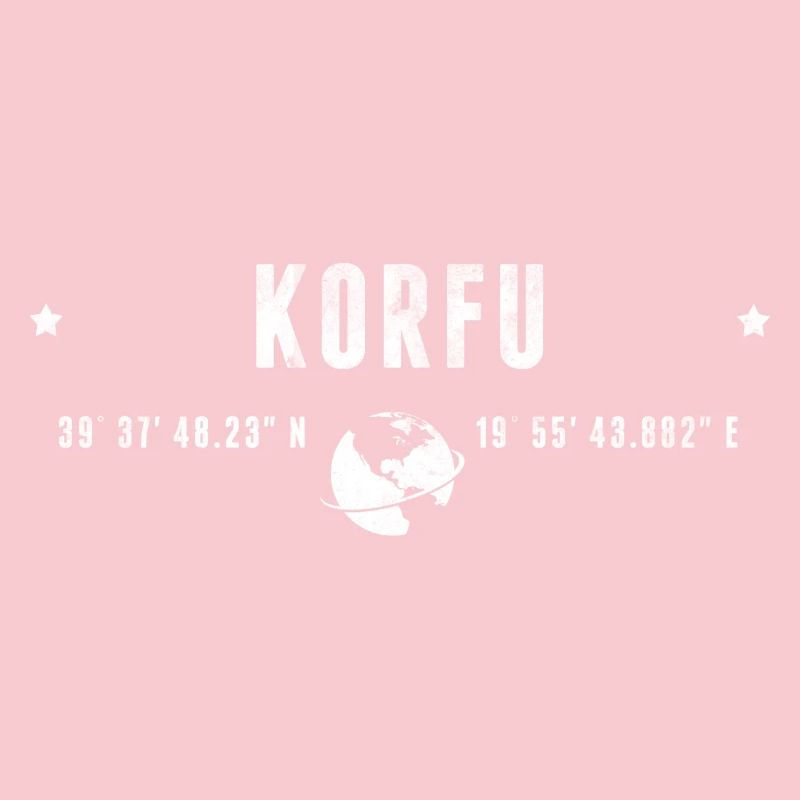 Corfu Stylized Geographical Coordinates