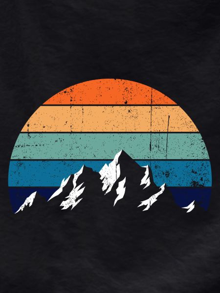 Retro Mountain Sunset Gradient