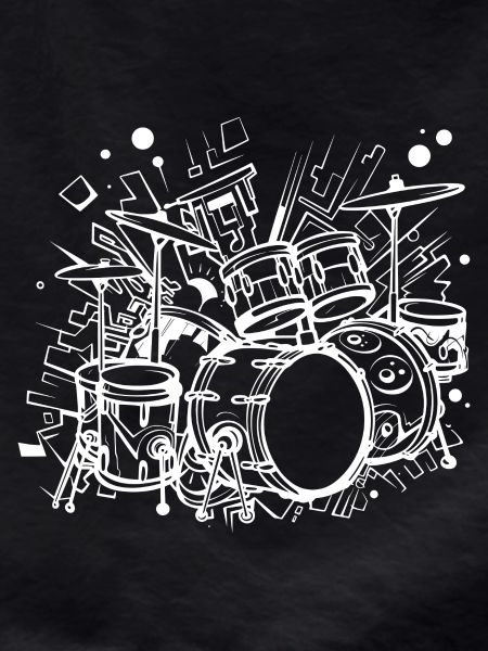 Drum Kit Line Art