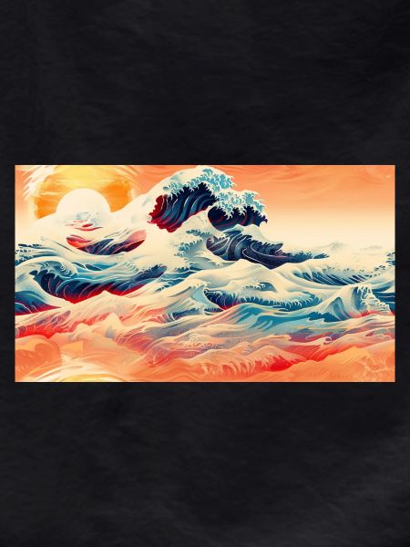 Sunset Waves in Ukiyoe