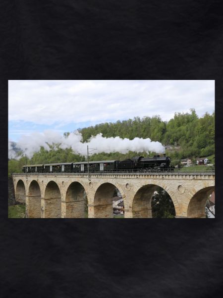 SBB locomotive on viaduct