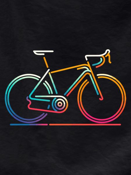 Vibrant Cycling Line Art