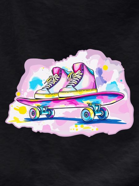 Skateboard with shoes