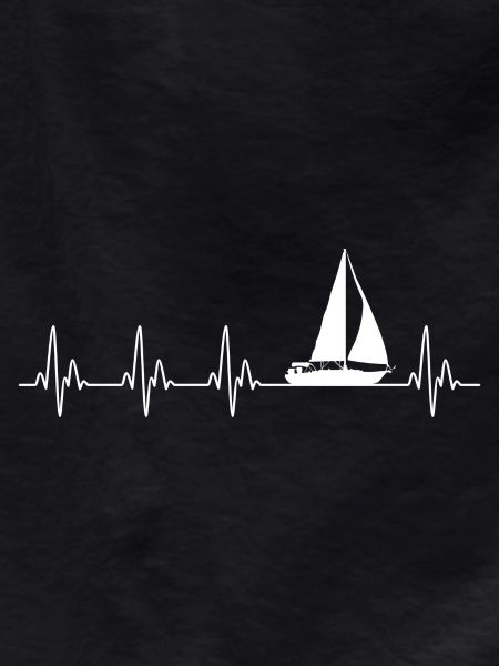 Sailboat Heartbeat Nautical Design