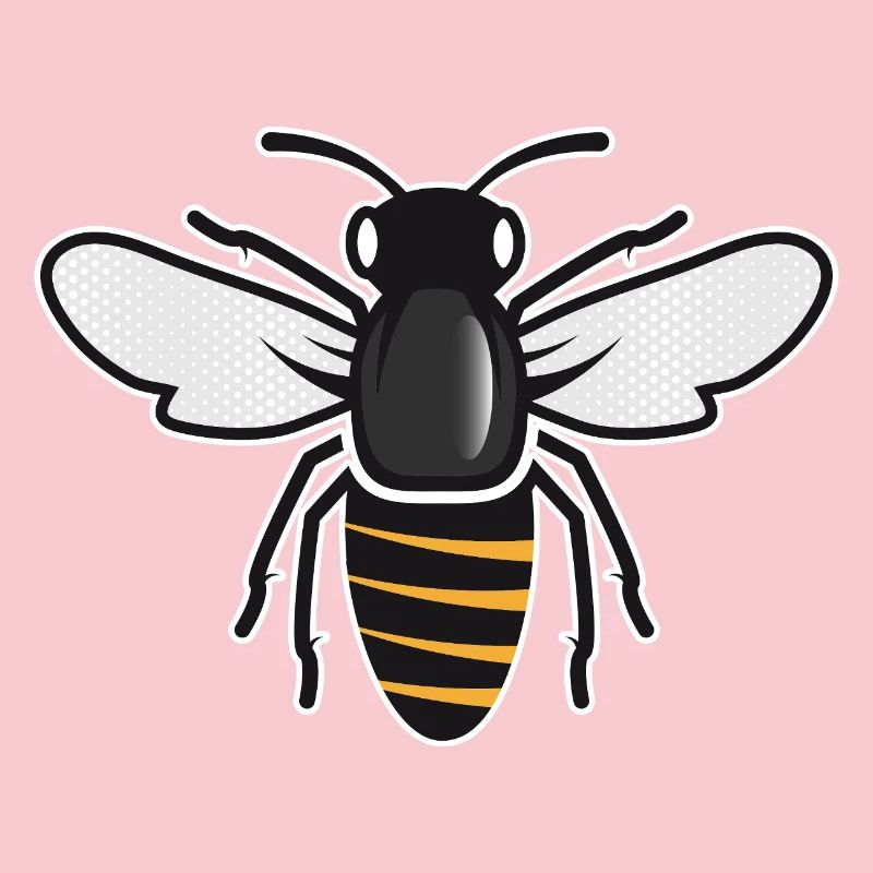 Stilisierte Biene - Insektenmotiv im Patch-Stil