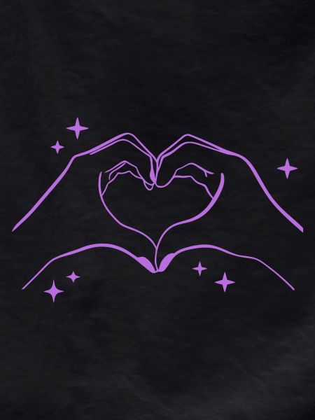 Heart-Shaped Hands with Stars Illustration