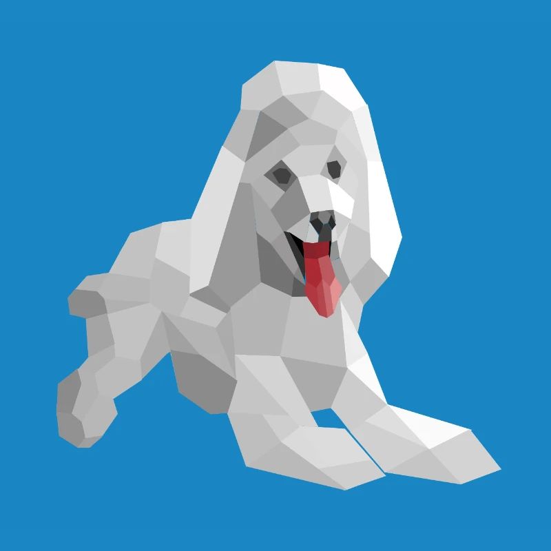 Caniche low poly élégant