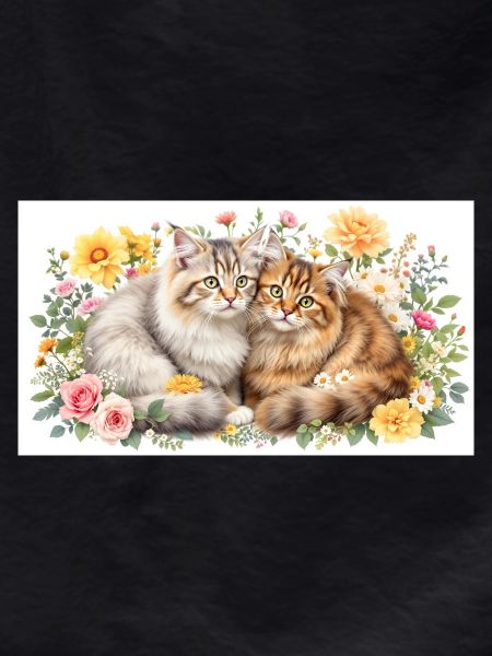 Pastel cats in spring bloom