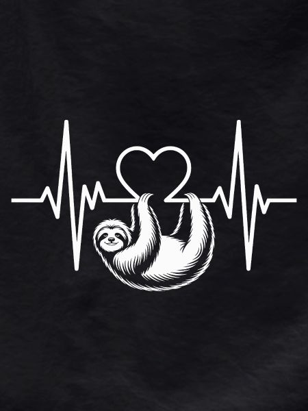Heartbeat with sleeping sloth