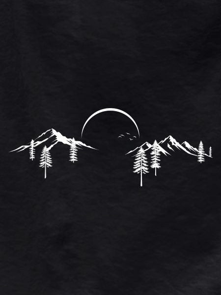 Moonlit Mountain Forest Silhouette