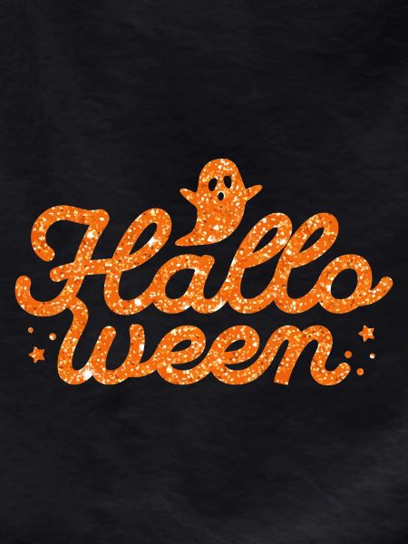 Halloween Orange Glitter Ghost