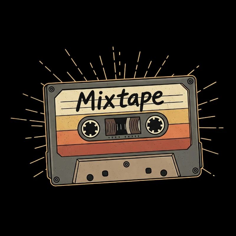 Cassette de mixtape rétro