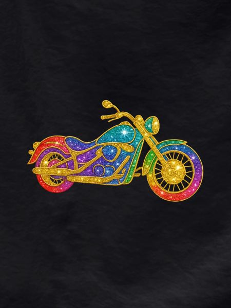 Glittering rainbow motorcycle