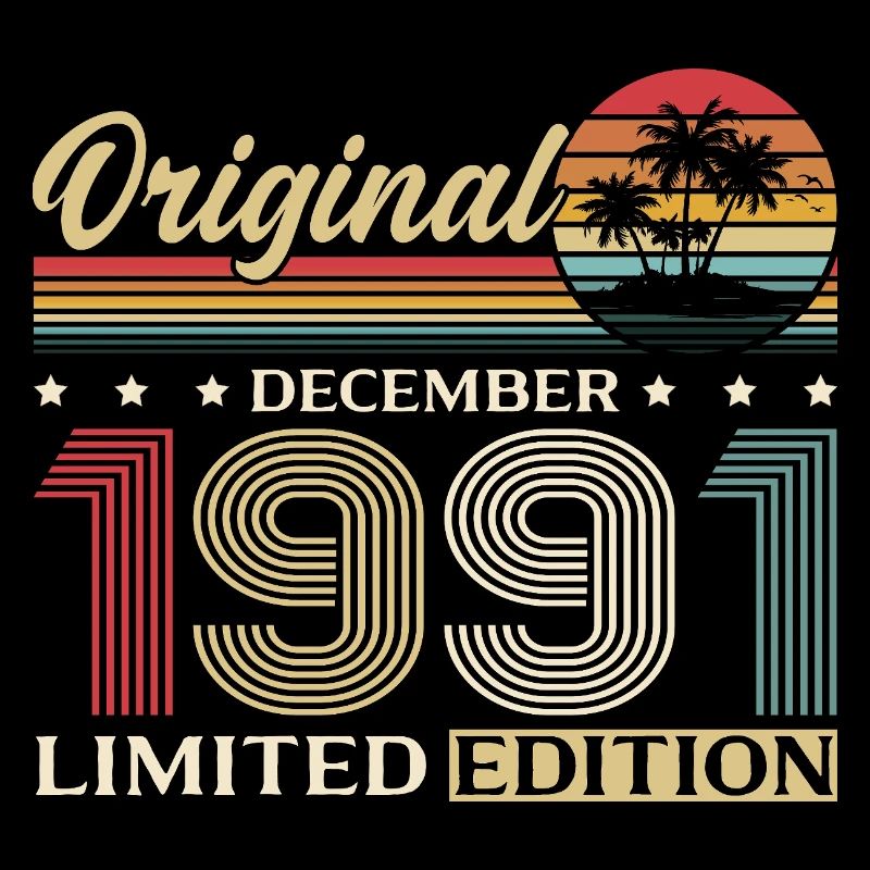 34e anniversaire Original décembre Né en 1991