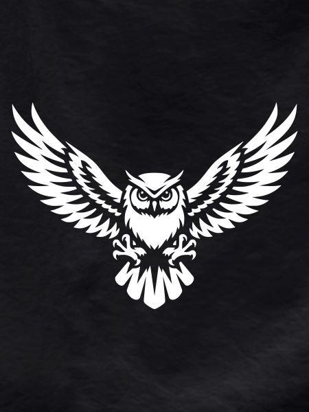 Owl with outstretched wings