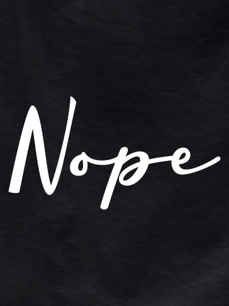 Nope handwriting logo on black