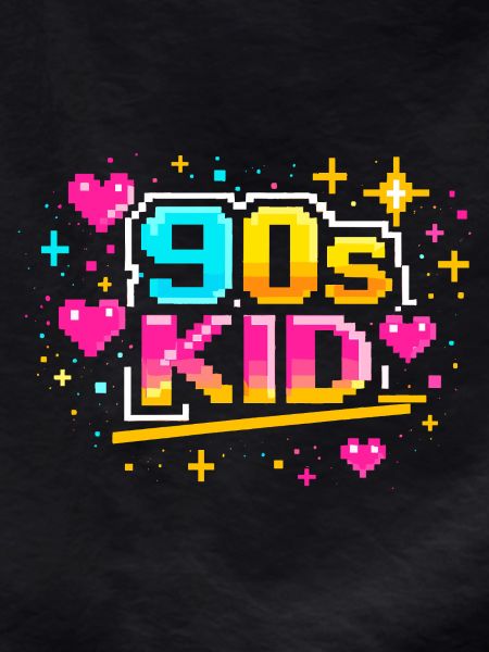 90er Pixelkid Neon Retro