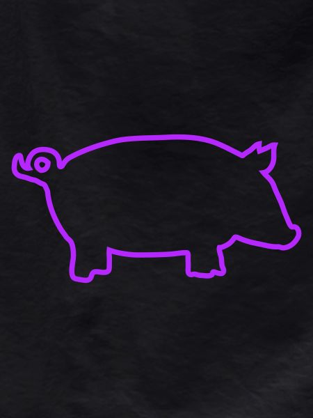 Neon Pig Contour Illustration