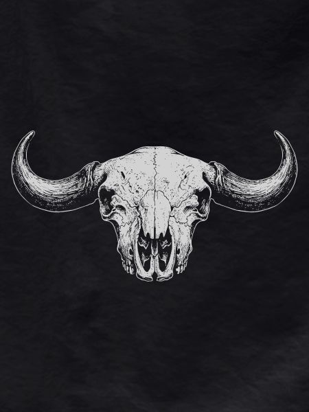 Buffalo Skull Monochrome Crest