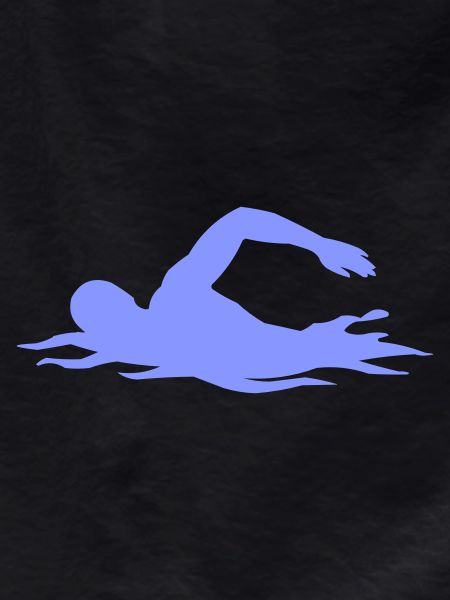 Swimming Silhouette Over Waves