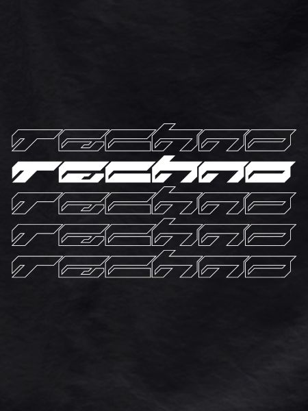Futuristic geometric Techno music logo